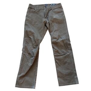Kuhl Rydr Mens 36x32 Brown Articulated Knee Hiking Work Pants Euro Twill Stretch